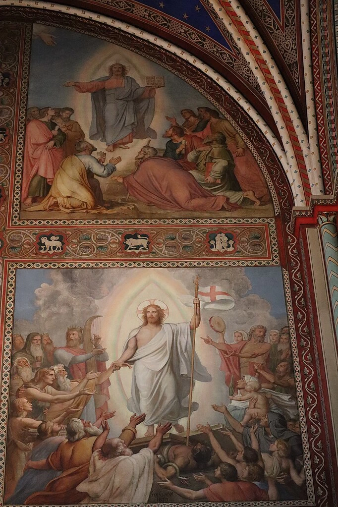Hippolyte Flandrin - Murales dell'Abbazia di Saint, Germain, des, Prés, La Resurrezione e l'Ascensione